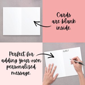The printable hostess thank you greeting cards have blank insides. Perfect for adding your own handwritten personalized message to the card recipient.