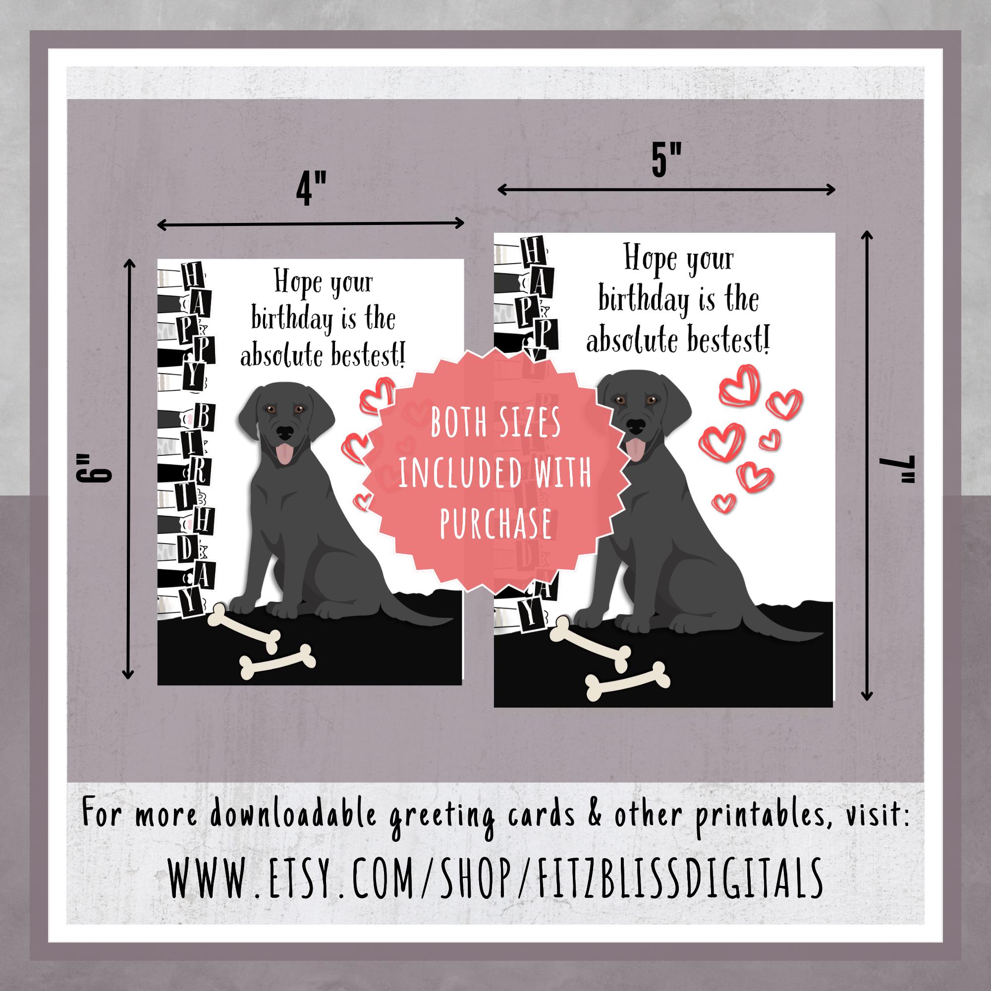 Cute Dog Birthday Card | Printable Pet & Animal Lover Gift, Free ...