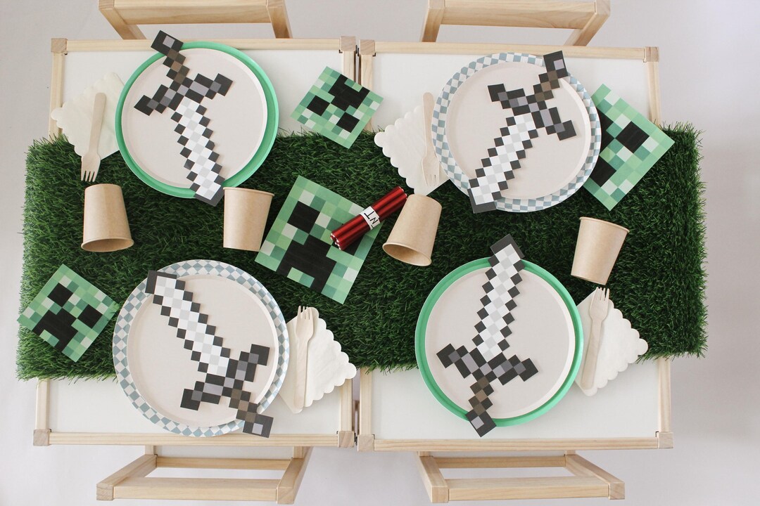 Minecraft Party in a Box Minecraft Party Plates (setting of 4 — free download