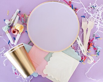 Lavender Dessert Party Plates SET OF 4 | Purple Paper Plates