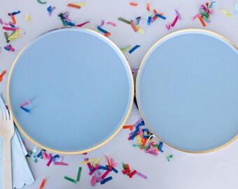 Blueberry Dessert Party Plates SET OF 4 | Blue Paper Plates