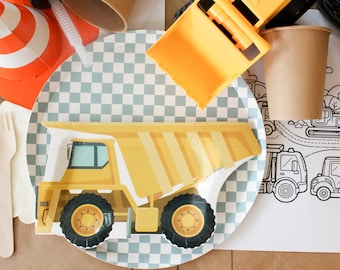 Construction Party in a Box | Construction Party Plates (setting of 4) | Construction Party Decor Kit | Construction Table Place Setting