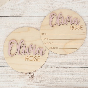 Birth Announcement Sign For Hospital, Baby Name Sign, Birth Stats Baby Announcement Sign, Newborn Name Wood Sign, Name Plate