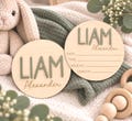 Custom Baby Arrival Announcement Sign, Baby Name With Birth Stats, Baby Name Reveal, Personalized Baby Announcement Sign, Sign for Hospital