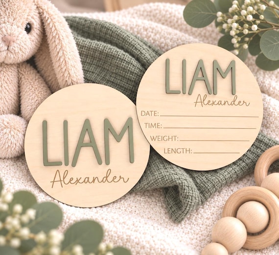 Custom Baby Arrival Announcement Sign, Baby Name With Birth Stats, Baby Name Reveal, Personalized Baby Announcement Sign, Sign for Hospital