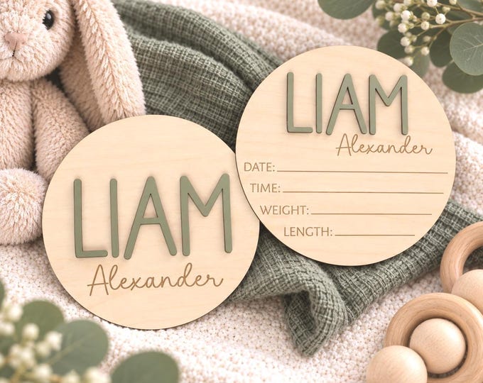Custom Baby Arrival Announcement Sign, Baby Name With Birth Stats, Baby Name Reveal, Personalized Baby Announcement Sign, Sign for Hospital