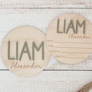 Birth Announcement Sign For Hospital, Baby Name Sign, Birth Stats Baby Announcement Sign, Newborn Name Wood Sign, Name Plate