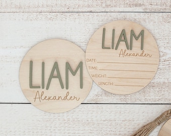 Birth Announcement Sign For Hospital, Baby Name Sign, Birth Stats Baby Announcement Sign, Newborn Name Wood Sign, Name Plate