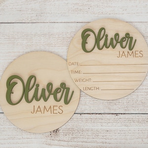 Birth Announcement Sign For Hospital, Baby Name Sign, Birth Stats Baby Announcement Sign, Newborn Name Wood Sign, Name Plate