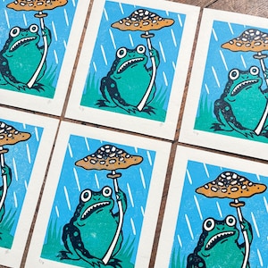 Mushroom Frog Print