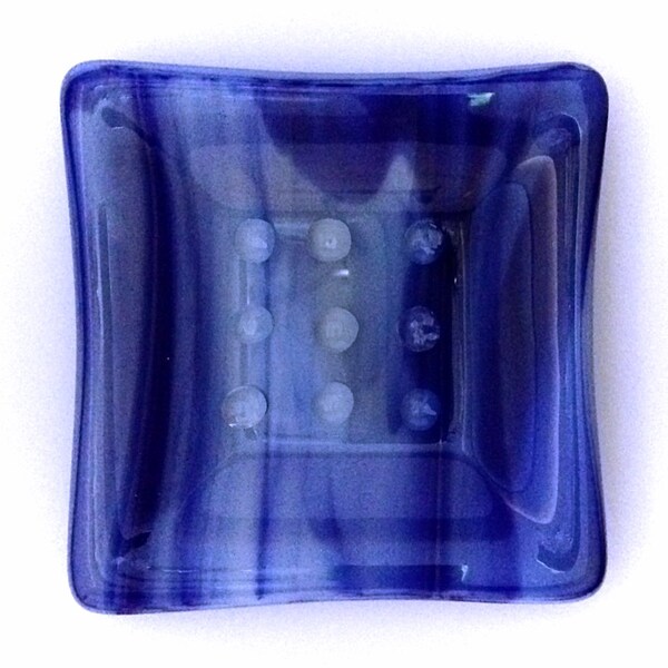 Fused Glass Soap Dish + All Natural Soap - Christmas Gift, Handmade Soap, Soap Dish
