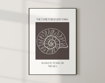 1 Seashell Art Print, Beach House Prints, Ocean Themed Wall Prints, Seashell Posters, Coastal Art, Modern Wall Art, Neutral Wall Art