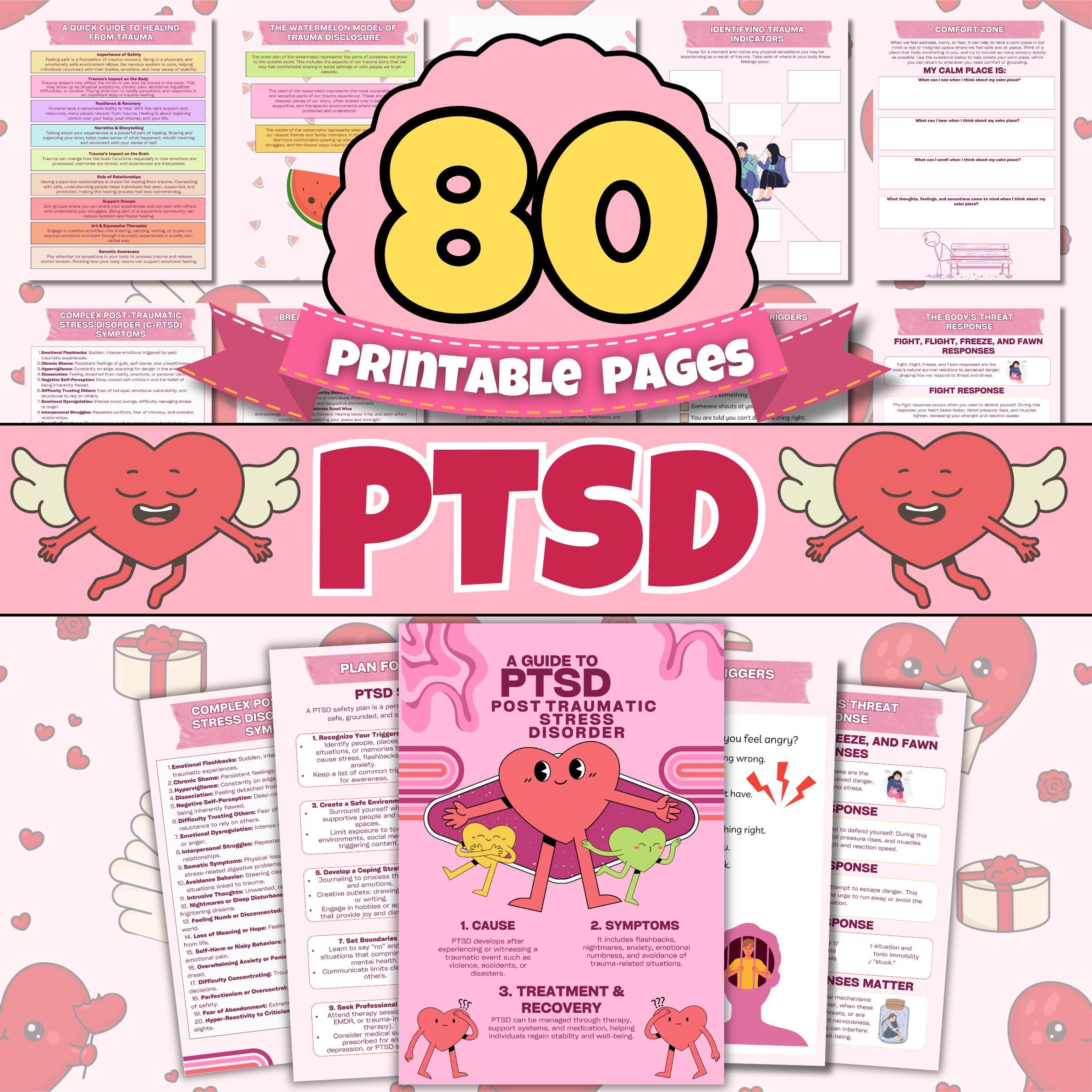PTSD Worksheets Bundle, Trauma Coping Skills, Therapy Journal Pages (A4 ...