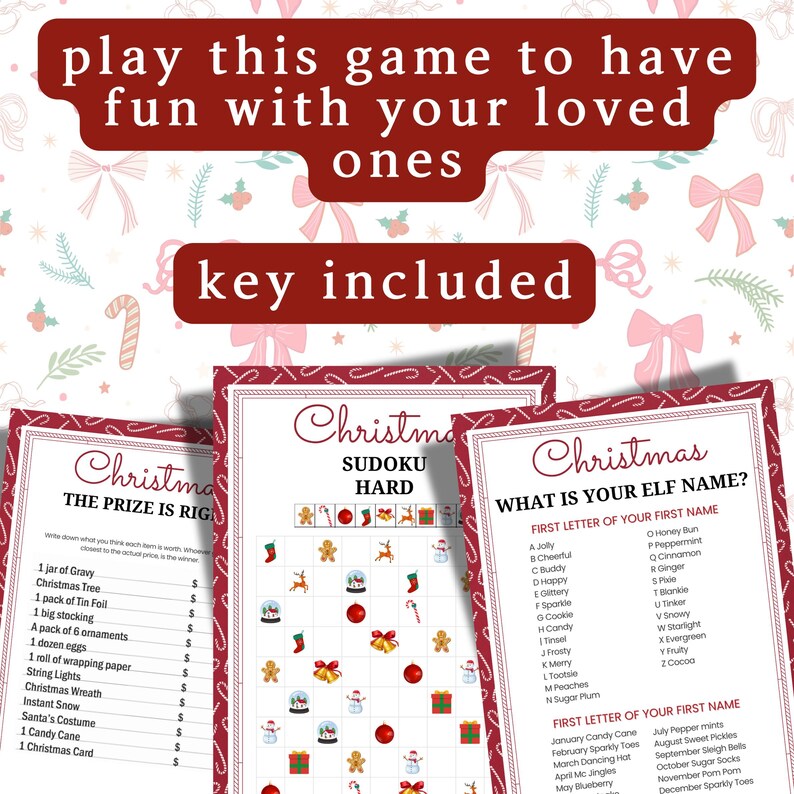 Printable Christmas Party Games Bundle, 80+ Games, 200+ Pages, PDF ...