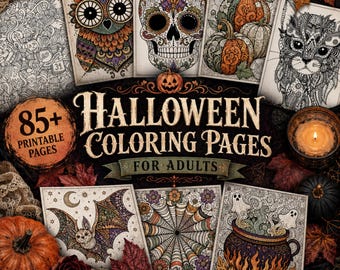 Printable Halloween Coloring Pages, 85+ Intricate Adult Designs with Skulls, Owls and Pumpkins
