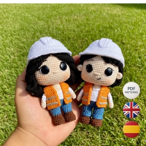 Crochet Pattern - Digital Pattern - Funko Style Engineers, 2 in 1 | PDF Format | ENG - ESP