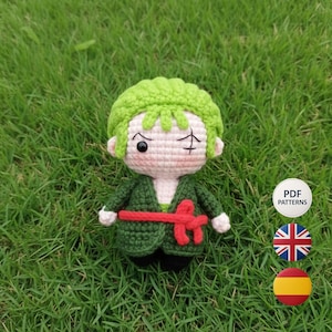 Crochet Pattern - Digital Pattern - Pirate Swashbuckler, Amigurumi Warrior of the Seven Seas with Three Swords | Crochet PDF | ESP-ENG