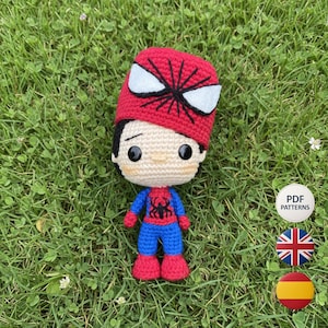 かぎ針編みパターン - デジタルパターン - スパイダーボーイ、マスク分離型、ファンコスタイル | PDF形式 | 英語-ESP