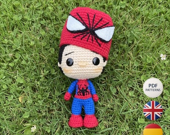 Wzór na szydełko – Wzór cyfrowy – Spider Boy, Maska rozdzielona, Styl Funko | Format PDF | ENG-ESP