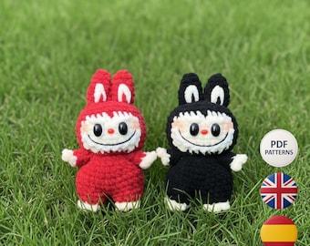 Haakpatroon - Kawaii digitaal patroon met ondeugende gezichtjes | Amigurumi PDF | ESP-ENG