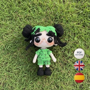 Crochet Pattern - Digital Pattern - Billie Eilish - Funko Style, Green Look | PDF Format | ENG - ESP