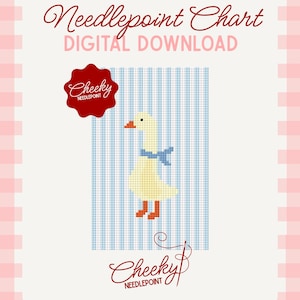 Patrón de gráfico de bordado "Blue Silly Goose" (descarga digital)