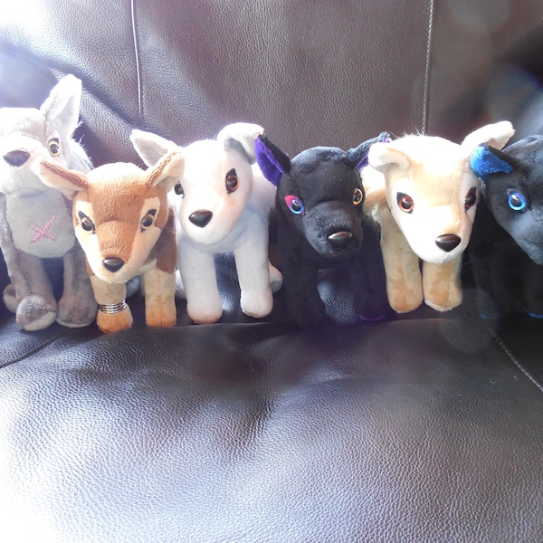 OOAK-- Complete Set Wolf's Rain Plush Wolves, 9-10" size