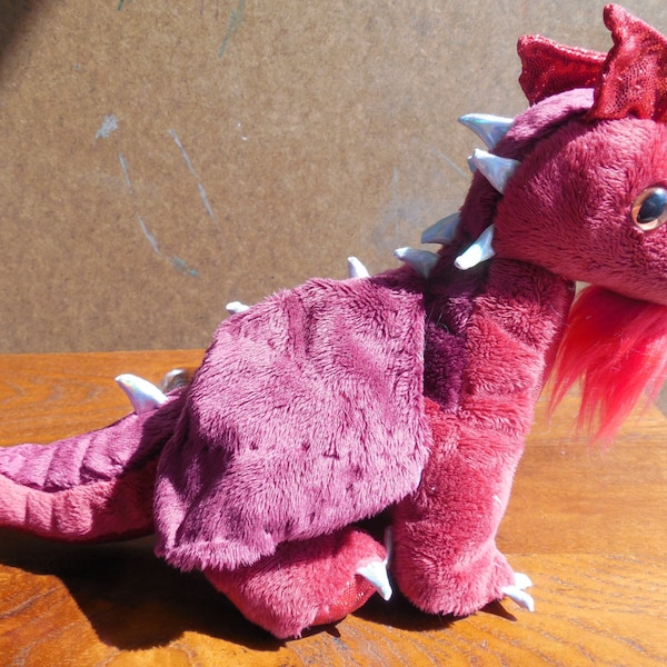 Crimson and Maroon Red Dragon Prototype Plush