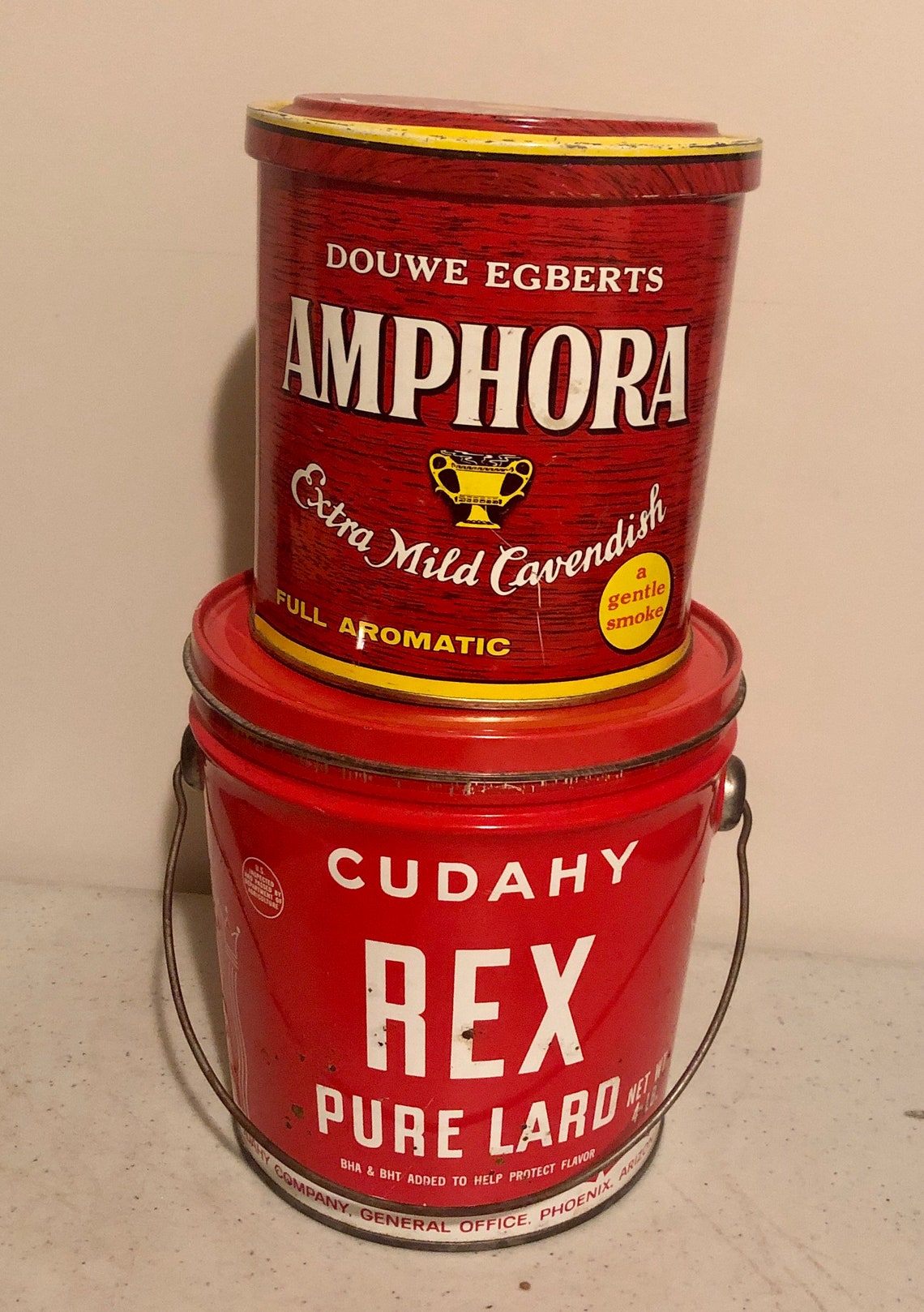 Vintage Cudahy REX Pure Lard Hog Fat Tin and Amphora Extra Etsy