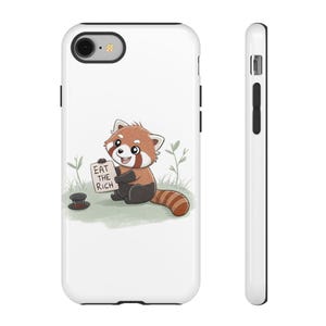 Eat the Rich Red Panda Phone Case | Leftist Anti-Capitalist Gift | Political Activist Phone Cover | Left Paw Prints