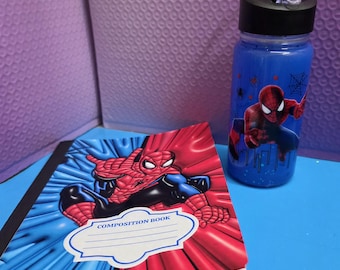Superhero Kids' Back-to-School Combo- 10 oz Tumbler & Matching Notebook Set