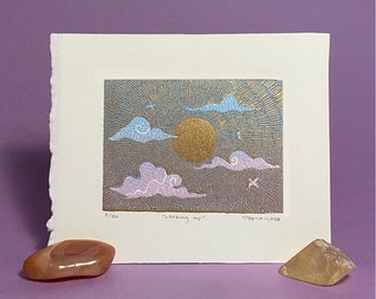 Looking Up/ Block Print/ Wall Art