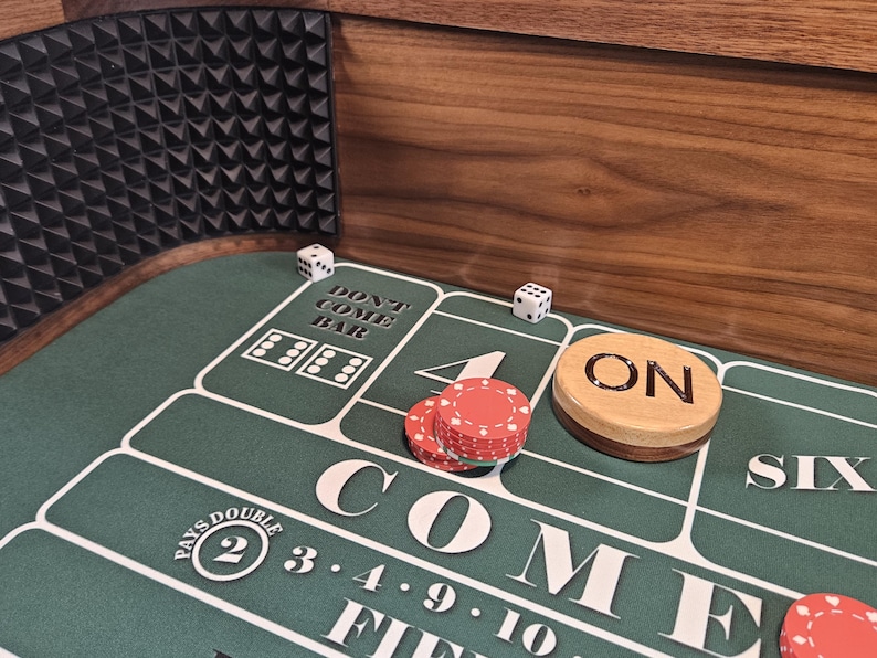 Hardwood Mini Craps Table | PRO Microsuede | 1–3 Player Home Casino ...