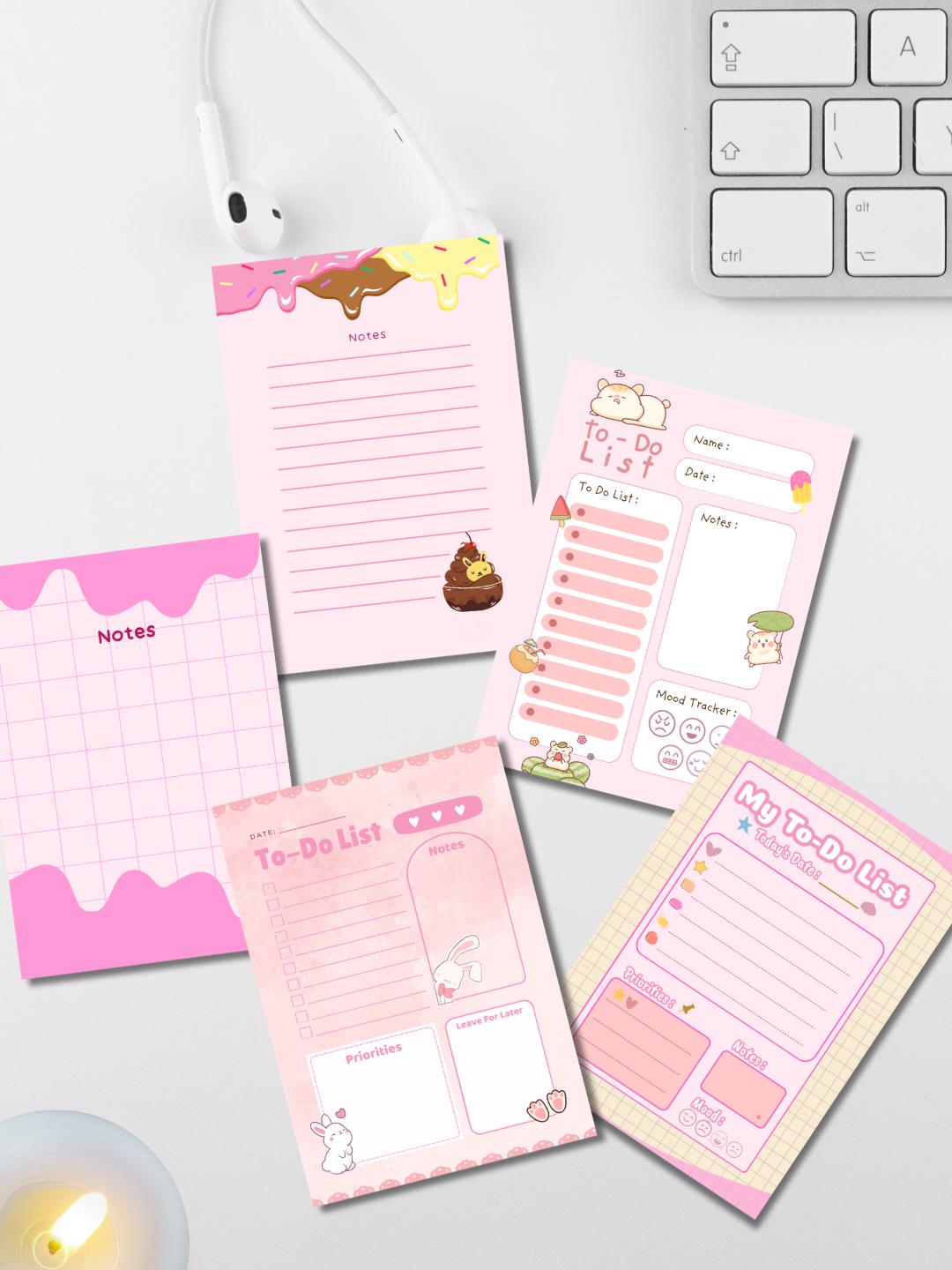 Ice Cream Notes Templates | Pink, Printable Notepad (digital Download ...