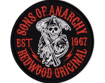 Patch Brodé Reaper Crew Pour Moto - 100x20 Mm - Thermo-collant, Lavable à 90°C - Fabriqué En Allemagne