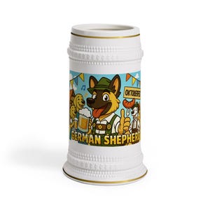 Oktoberfest German Shepherd Beer Stein Mug