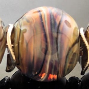 Organic Raked Raku Encased Round Bead set