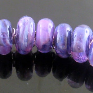 MTO--Organic Violet Purple doughnut beads decorated with lots of silver glass applications