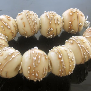 Made To OrderMTO Handmade Ivory with Loads of Fine Silver Round Lampwork Beads image 2