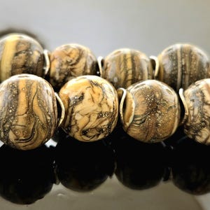 Made To Order (MTO) –Marbled Silvered Ivory Lampwork Round Beads Collection (10)