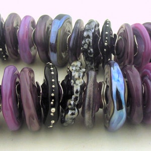 Made To Order(MTO) –“African Violet” Handmade Several Shades of Purple Mauve Decorated with Loads of Fine Silver Lampwork Disk Beads