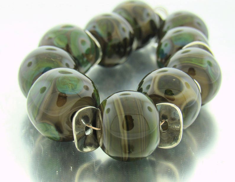Handmade Lampwork Beads For Unique Statement Bracelet Bead Supplies Organic Beads Artisan Beads Unusual Beads--