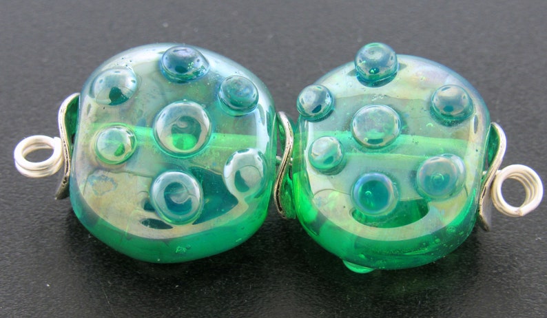 Handmade Lampwork Beads  For Unique  Statement Earring Bead Supplies Organic Beads Artisan Beads Unusual Beads--