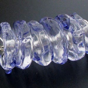 Made To Order (MTO) –Handmade Clear decorated with Silvered Shards Disk Lampwork Beads