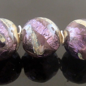 Made To Order(MTO) --Handmade Silver Violet Encased Decorated with Silvered Ivory and Fine Silver Round Lampwork Beads