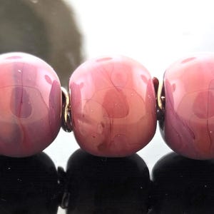 Made To Order (MTO) –Handmade Purple Rose round Lampwork Beads