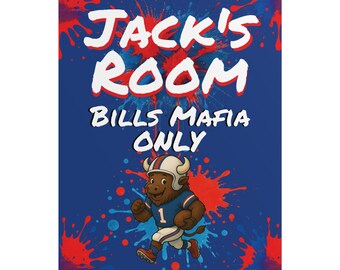 Personalized Buffalo Bills Kids Room Poster - “Bills Mafia Only”
