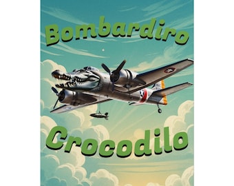 Italian Brainrot Poster - Bombardino Crocodilo