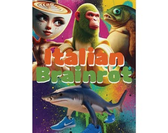 Italian Brainrot Color Splash Poster