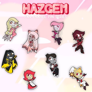 Pre-Order HazGem Enamel Pins Wave 1 - Hazbin Hotel AU